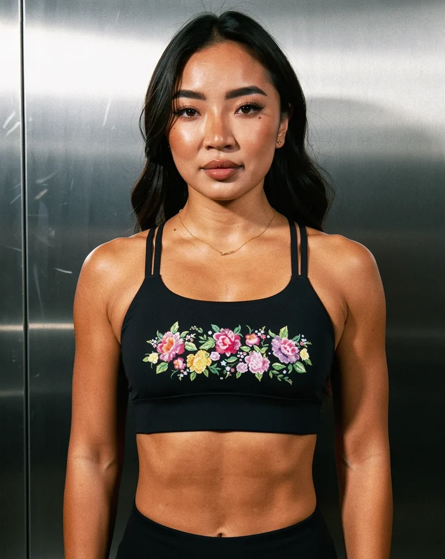 The Signature Sports Bra in the Starflower print